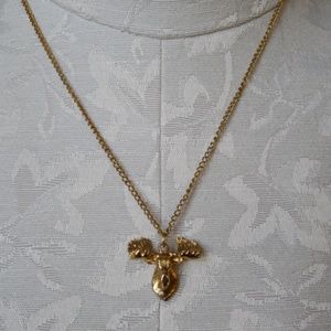 Moose pendant necklace